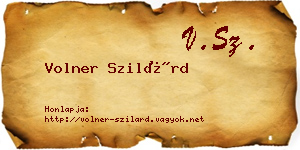 Volner Szilárd névjegykártya